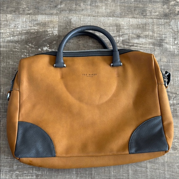 Ted Baker London Matcher Document Bag Brown In Natural - Picture 1 of 11
